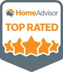 HomeAdvisor Top Rated badge with five stars.